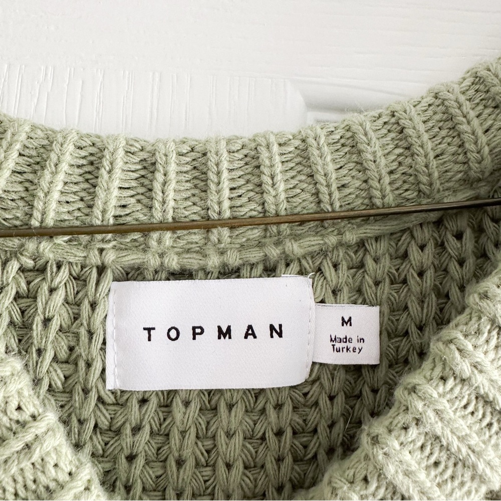 TOPMAN Light Green Sleeveless Knit Sleeveless Shirt Size Medium - Picture 5 of 8